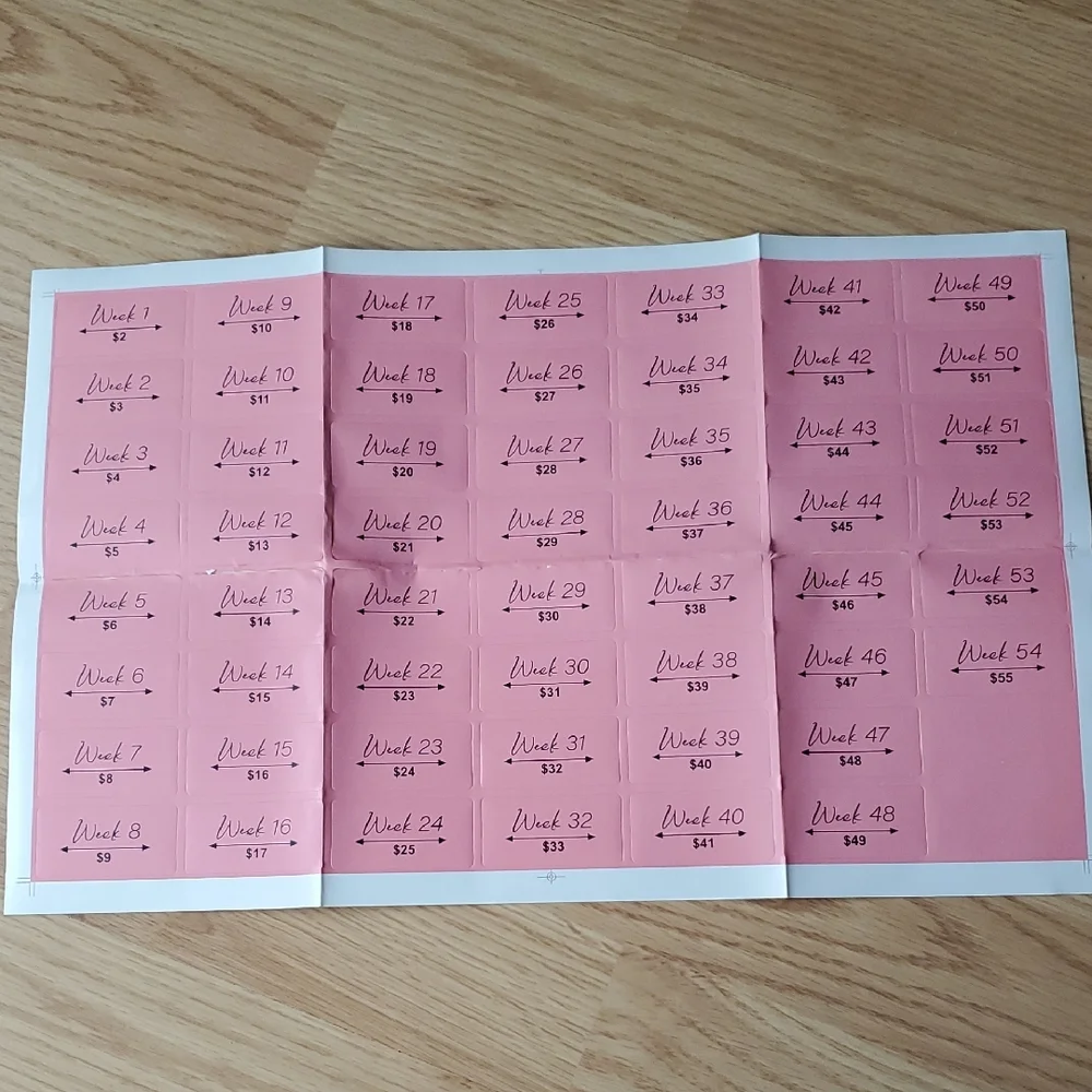 Colorful 52 Weeks Savings Challenge Planner